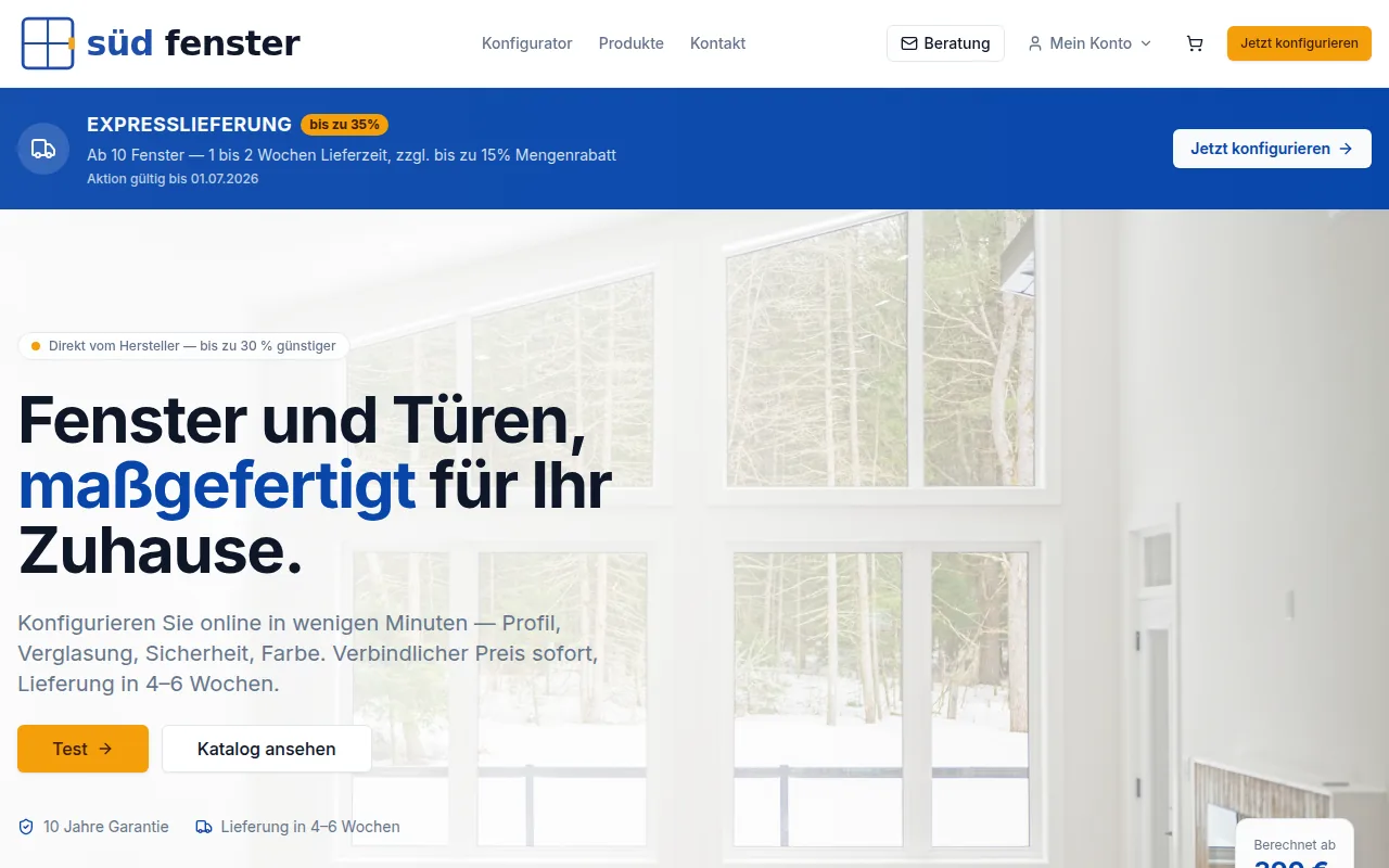 süd-fenster — Fenster-Konfigurator